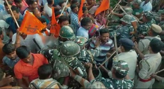 Heavy Tussle among Police and the members of BJP, VHP at Udaipur : DM imposed section-144